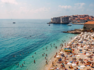 Banje Beach in Dubrovnik, Croatia