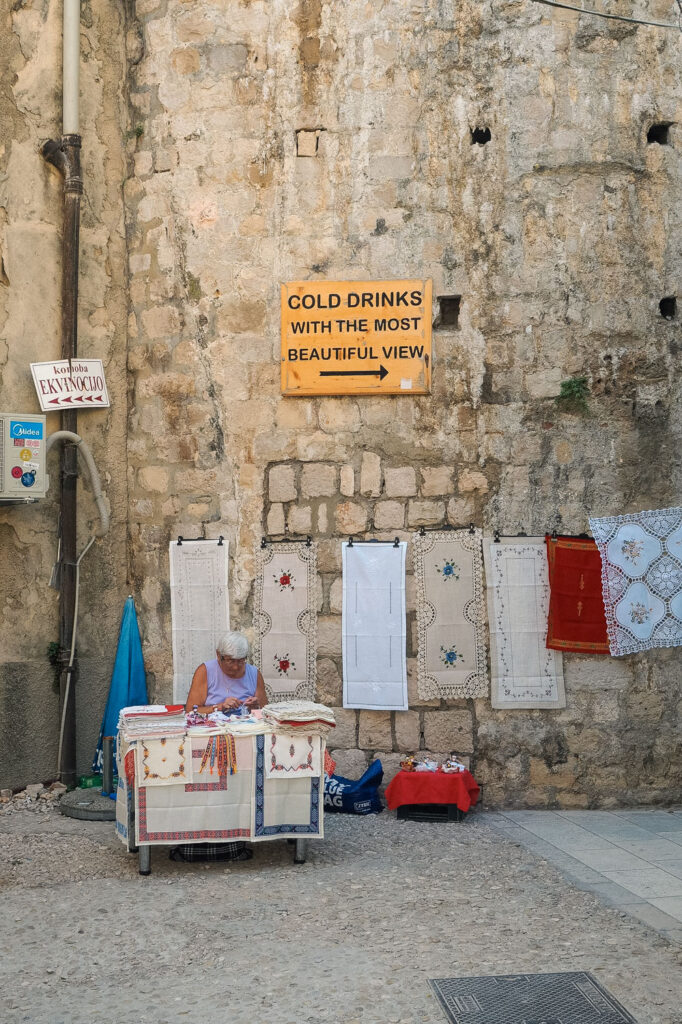 Follow the "Cold Drinks" sign to find Buza Bar in Dubrovnik, Croatia