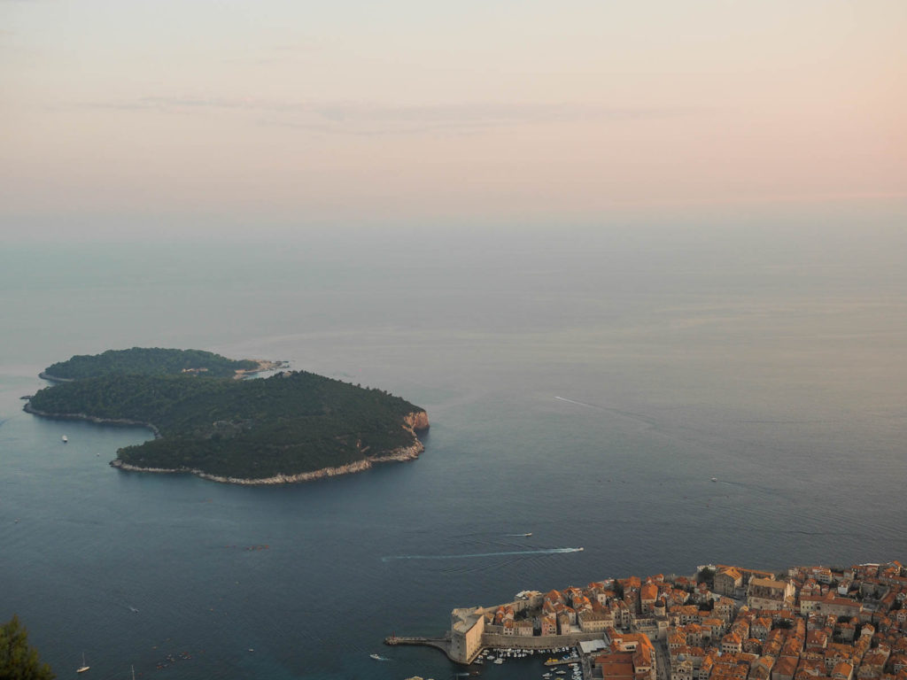 View from Mt Srd in Dubrovnik, Croatia