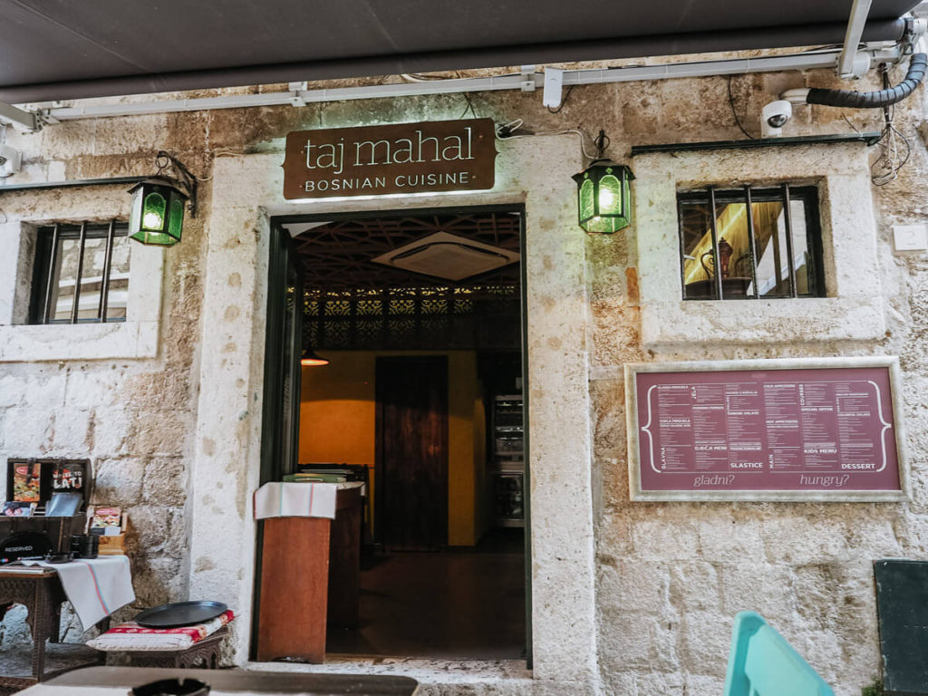 Taj Mahal restaurant in Dubrovnik