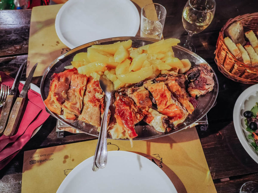 Peka meat plate at Konoba Dubrava near Dubrovnik 