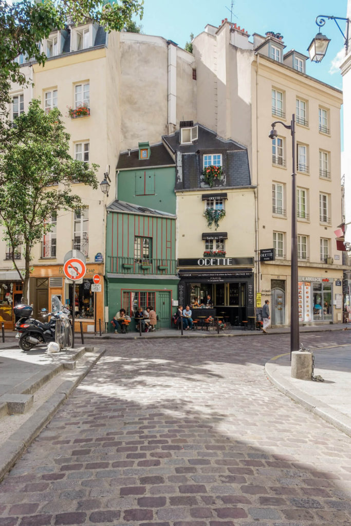 Street scene from the Latin Quarter in Paris, France