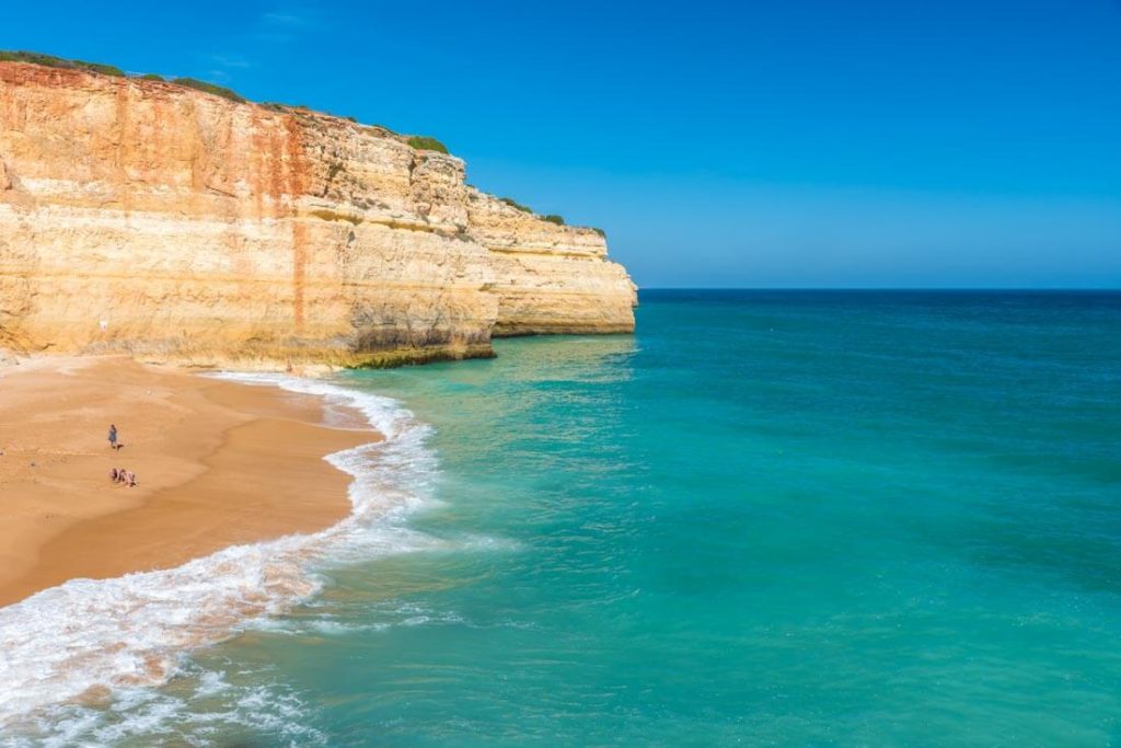 View of Praia de Benagil in the Algarve region of Portugal