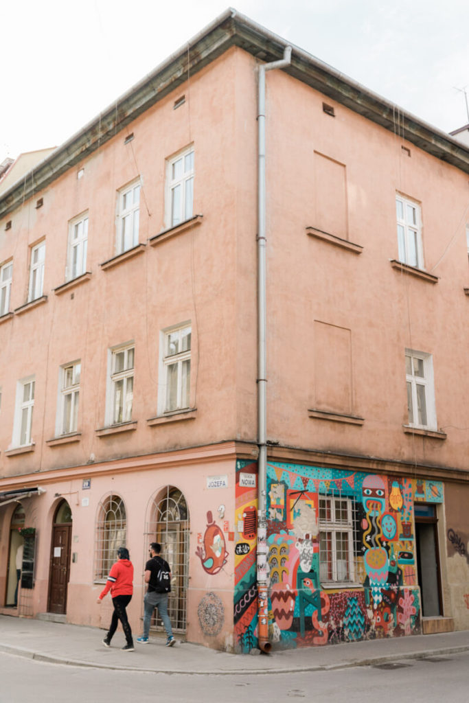 Colorful street art in the Kazimierz area of Krakow